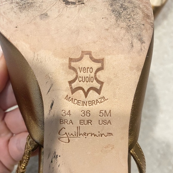 Guilhermina Gold Kitten Heel Pumps - Picture 3 of 3